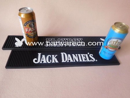 tapis de service de bar daniels de Jack de PVC noir 