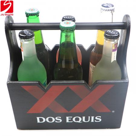 porte-bouteilles de bière en bois noir avec logo personnalisé 