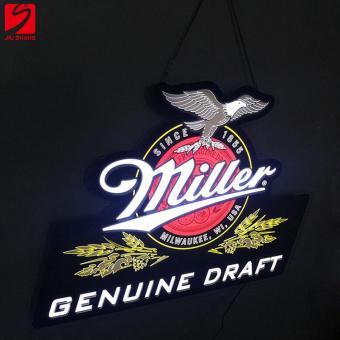 le logo de miller a mené le panneau de signe