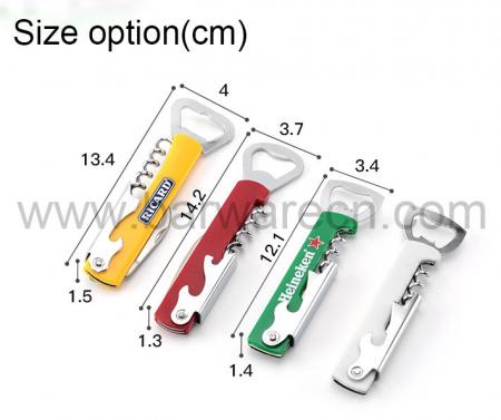 ouvre-bouteille double articulé en acier inoxydable avec poignée en plastique 