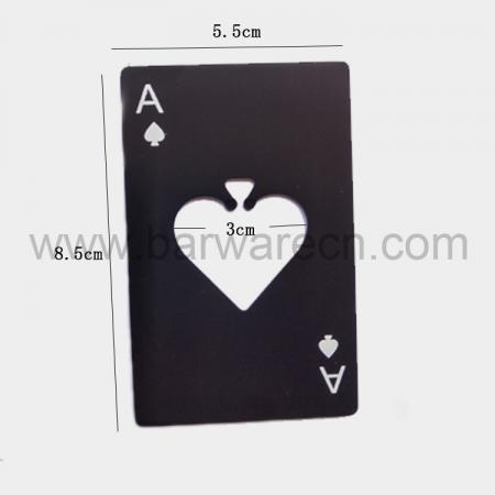 ouvre-bouteille de cartes de poker carte de fabrication métallique de pique un outil de barre 