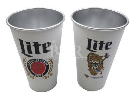 miller lite retro verre blanc 