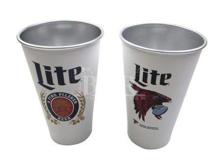 miller lite retro verre blanc 