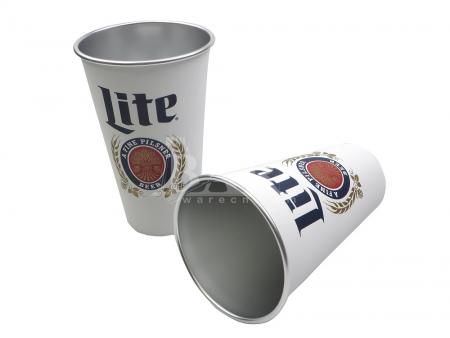 miller lite retro verre blanc 