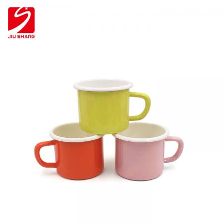 Usine promotion en gros impression personnalisée émail métal acier camping tasse pour café 