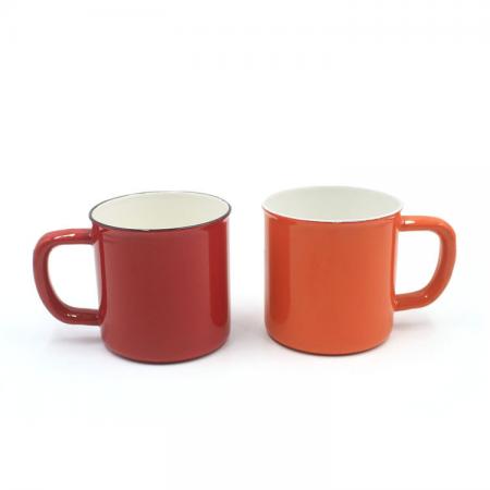 Usine promotion en gros impression personnalisée émail métal acier camping tasse pour café 