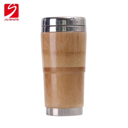 tasse de voiture d'affaires de grain en bois de coquille en bambou d'acier inoxydable 