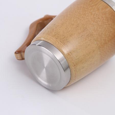 Doublure en acier inoxydable 304 avec coque en bois avec couvercle et poignée 