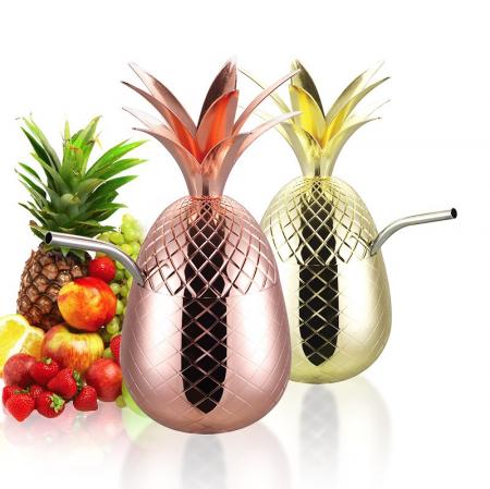 Tasse à ananas cocktail en acier inoxydable 304 de 800 ml 