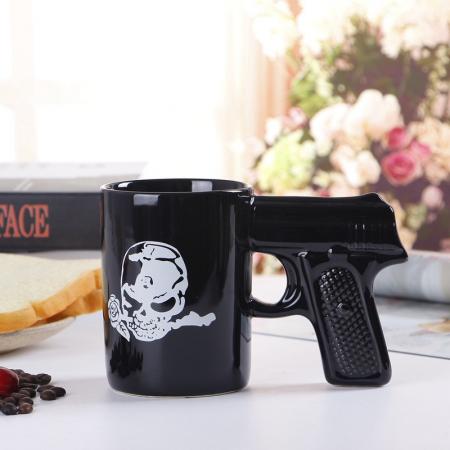 2019 nouveau pistolet poignée tasses à café tasse drôle pistolet tasse lait thé tasse créative bureau en céramique tasse à café verres 