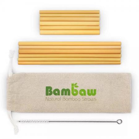 logo personnalisé paille en bambou réutilisable 